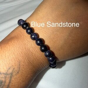 Blue Sandstone Beaded Bracelet